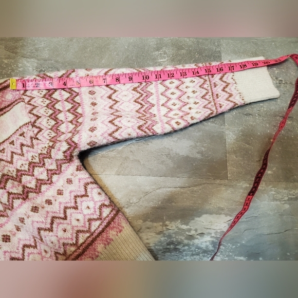 Twik by Simons short cardigan. Buttons. Long sleeves. Fair Isle / Nordic. Size L - Picture 9 of 10